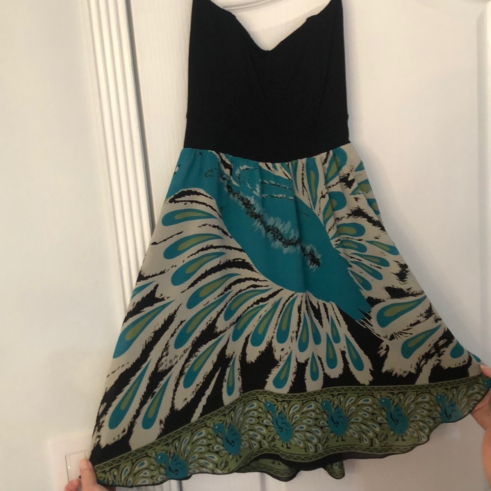 Strapless Printed Dress